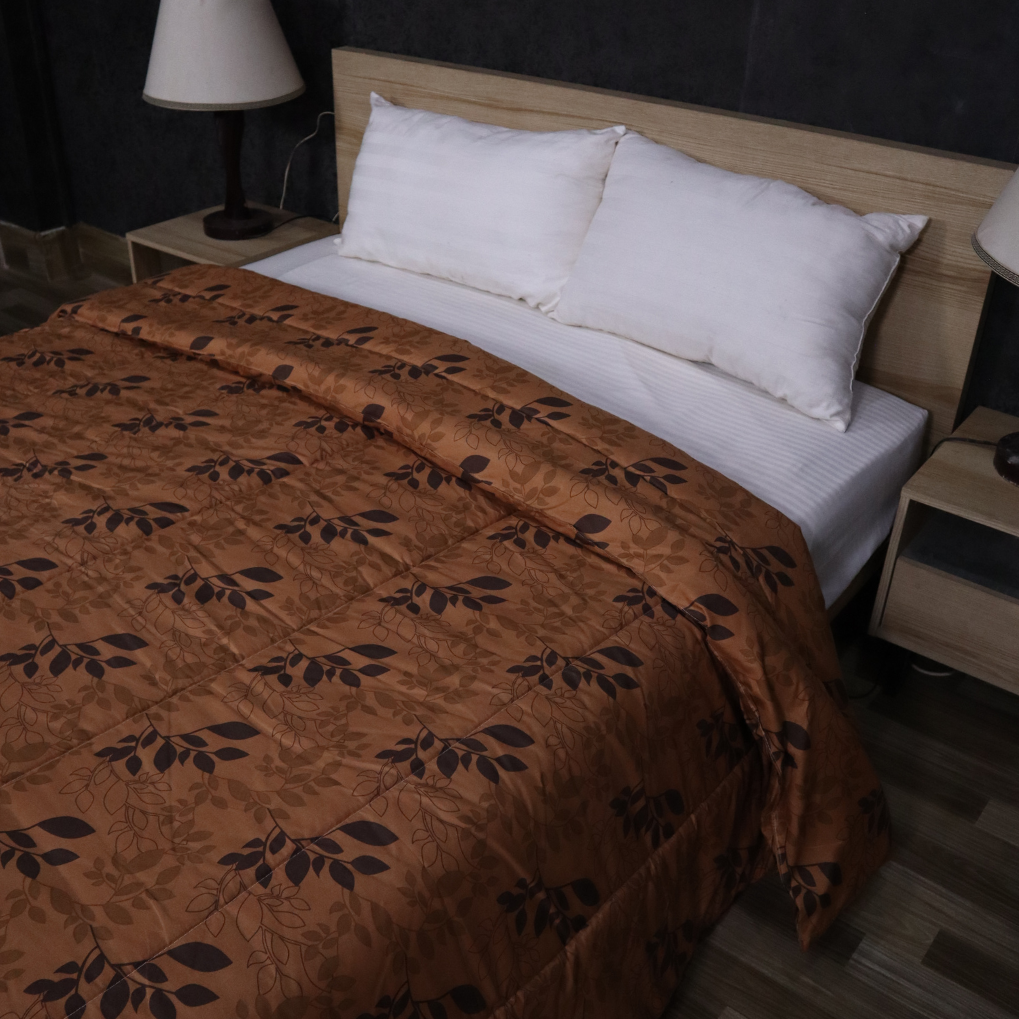 Printed King Bed Comforter - Ochre