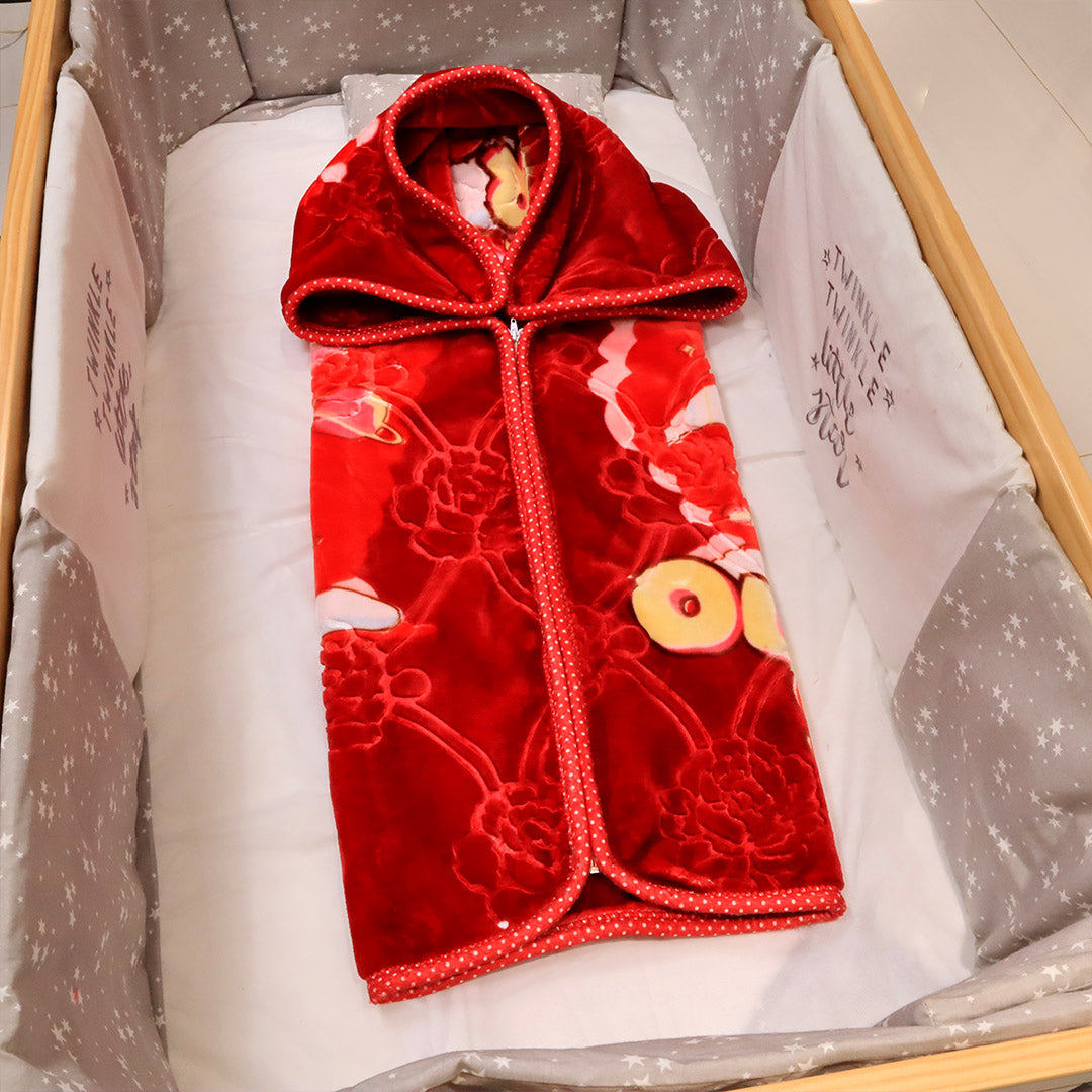 Tiny Tots Zipper Micro Baby Blanket-Deep Red
