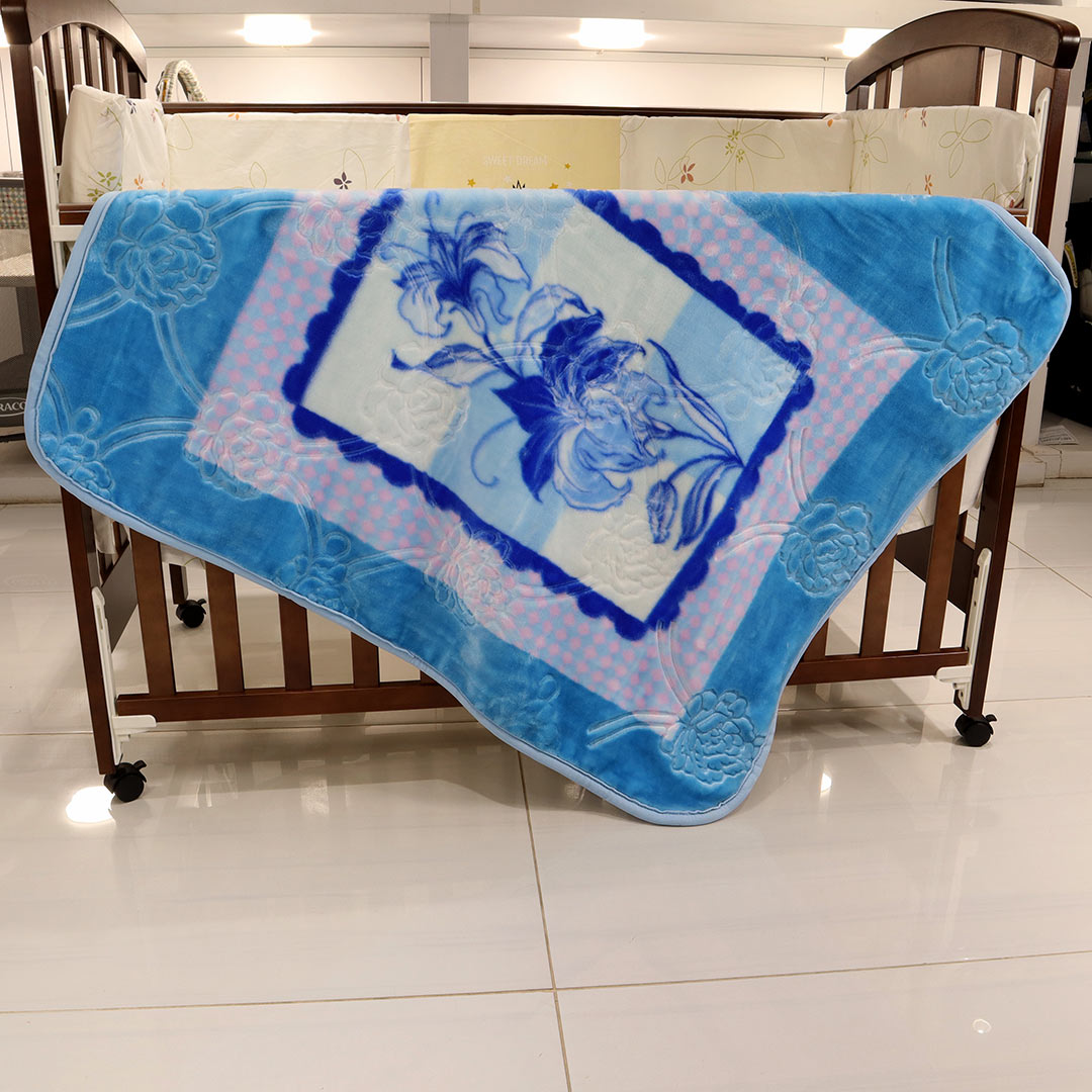 Baby Blanket Royal Embossed Misty Blue