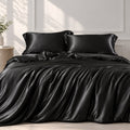 Silk Satin Duvet Set Black
