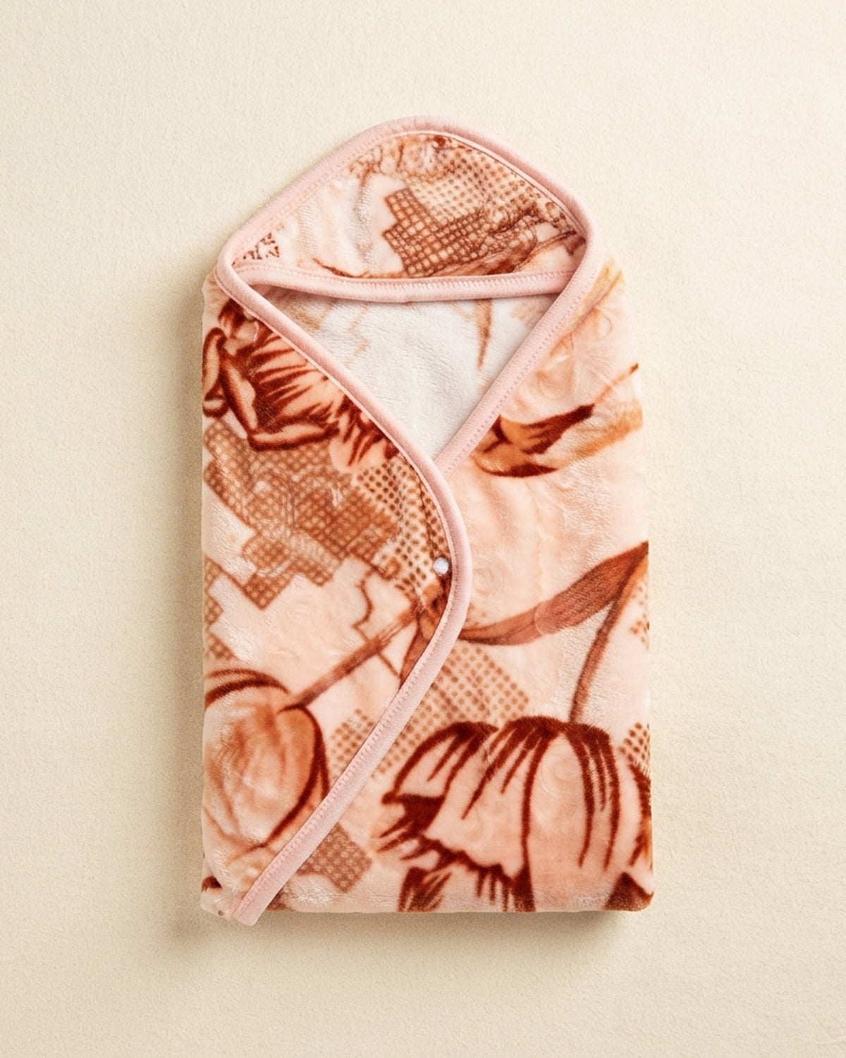 Precious 1-Ply Hood Baby Blanket - Pastel Pink