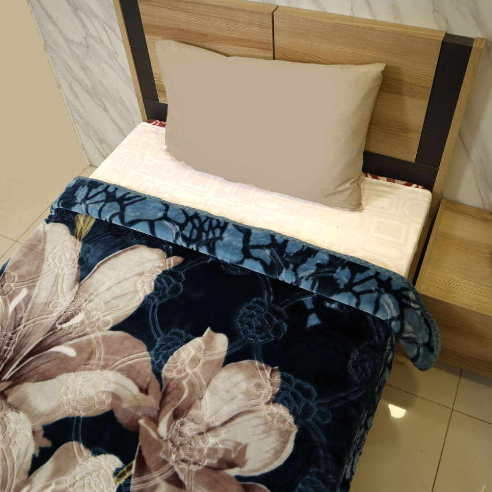 Harmony Single Bed Single Ply Blanket - Deep Blue