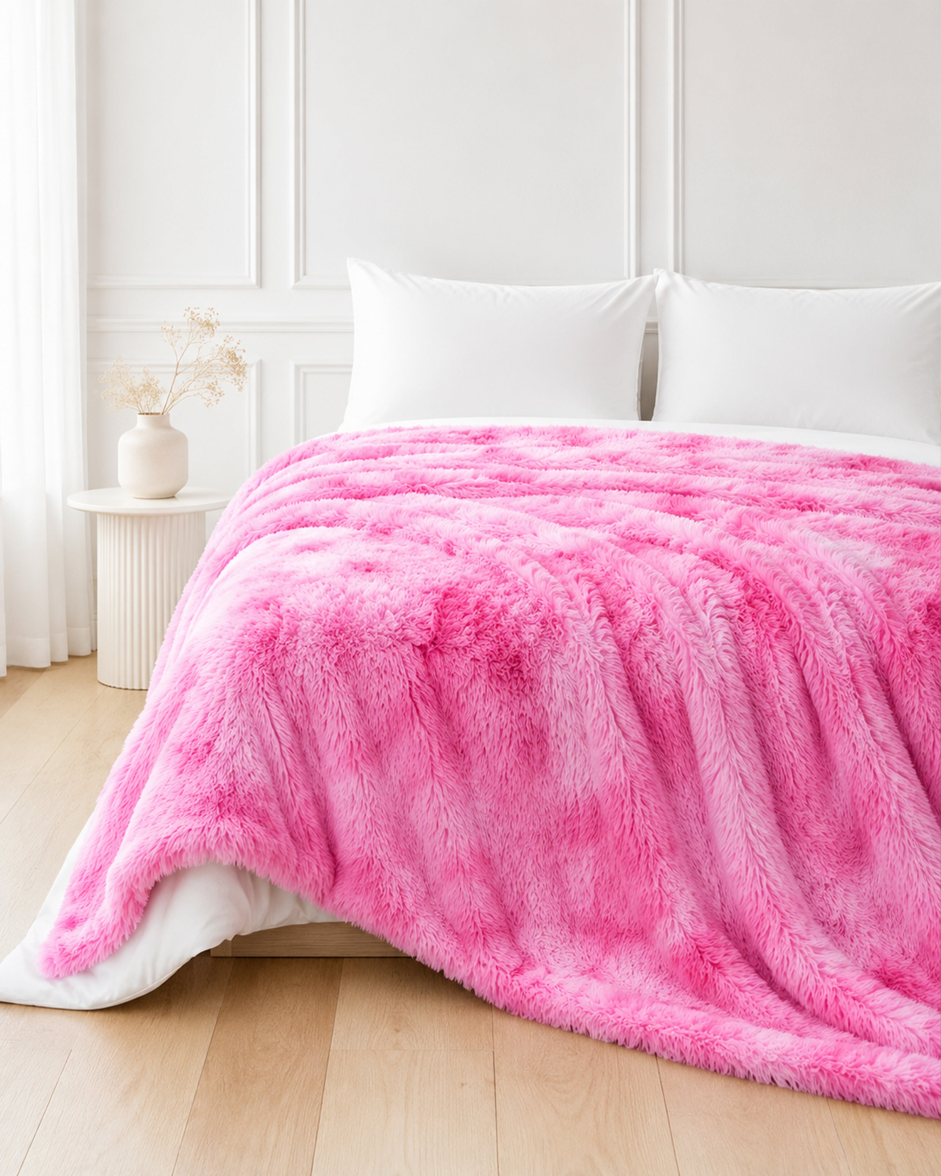 Shaggy Throw Blanket - Pink