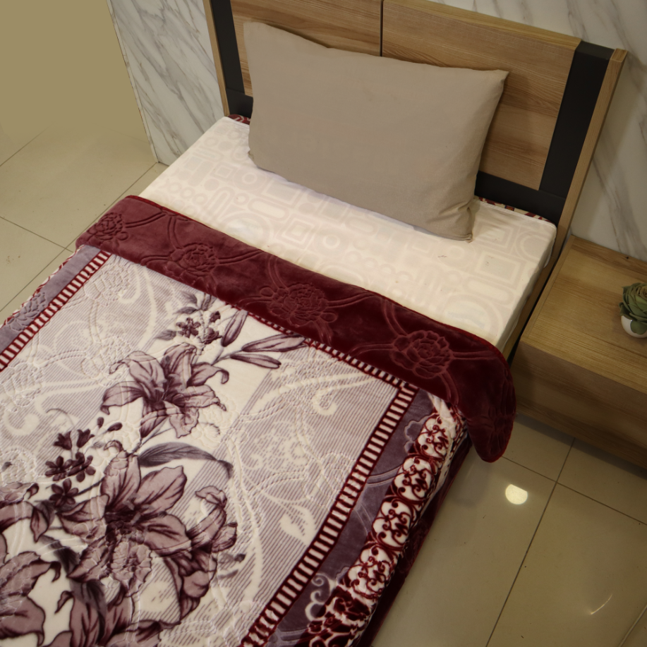 Harmony Single Bed Single Ply Blanket - Wine Thread