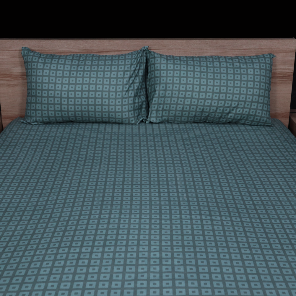 Bed Sheet Fantasy King Bed- Leaf Grid