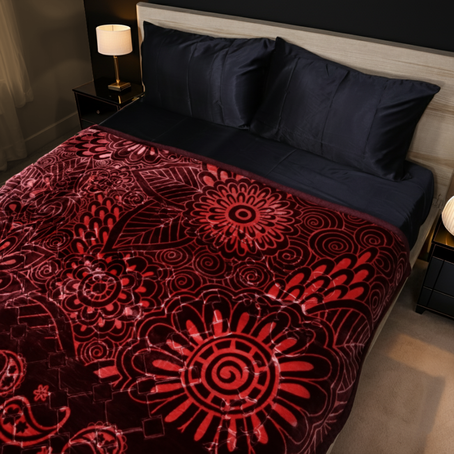 Moonlight Cloudy Bed Blanket - Saffron