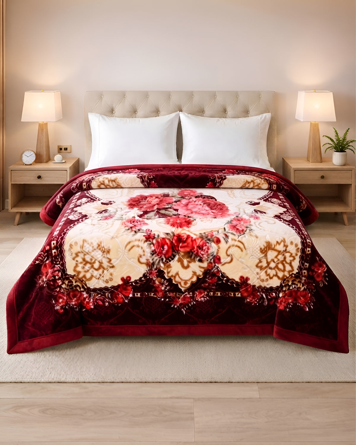 Super Duper 5KG 2-Ply Double Bed Blanket - Merlot