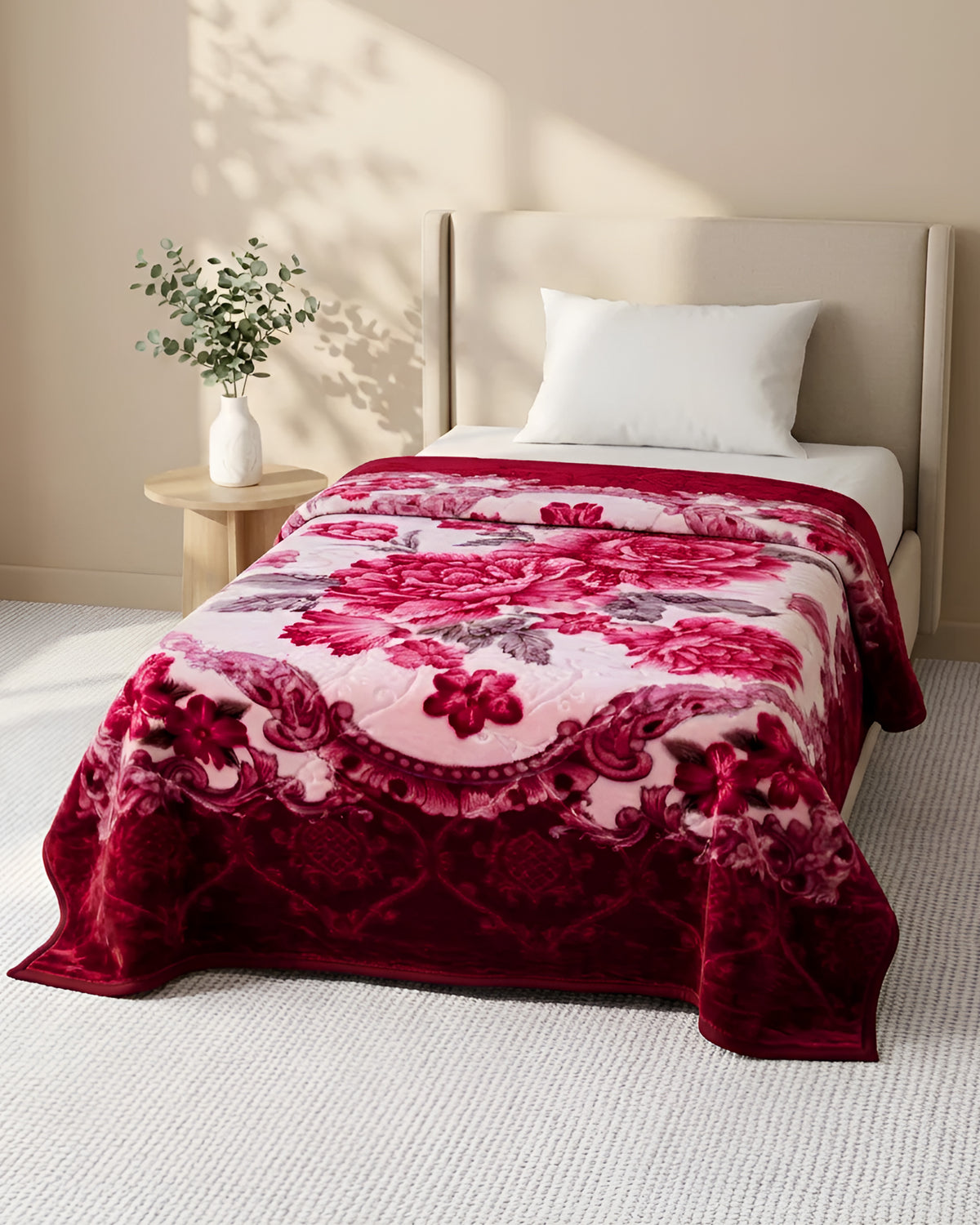 Emperor 2-Ply Single Bed 3 KG Blanket - Rosewood