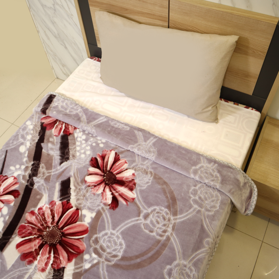 Harmony Single Bed Single Ply Blanket- Mauve Calm