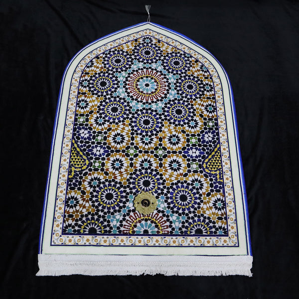 3D Janamaz Prayer Mat- Blue Mosaic