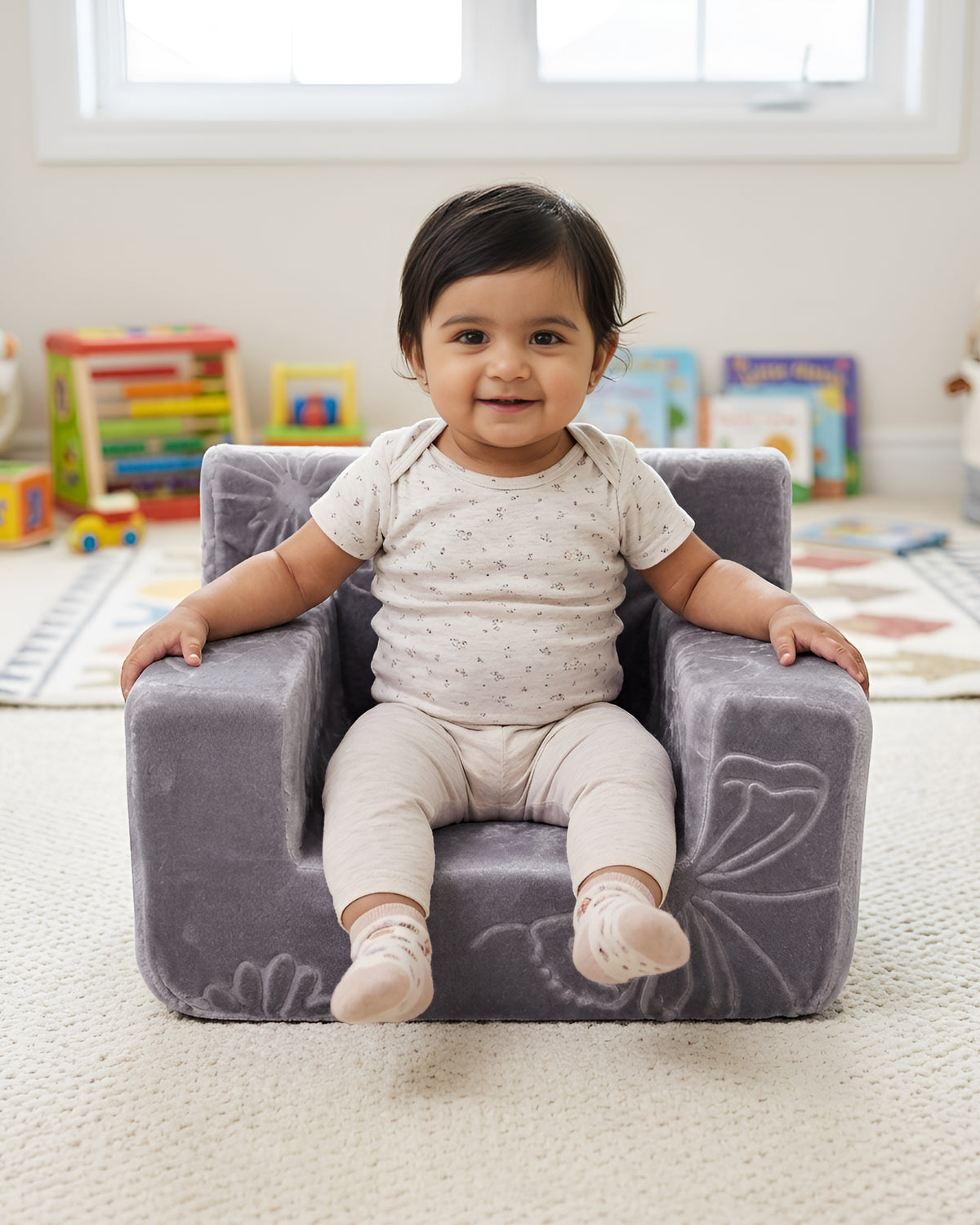 Little Lounger Baby Sofa - Grey