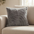Solid Mink Cushion - Carbon