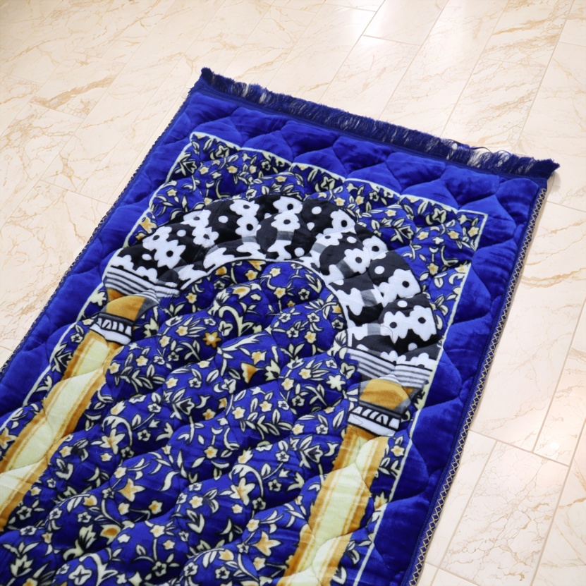 Kiswah Printed Prayer Mat-Deep Blue