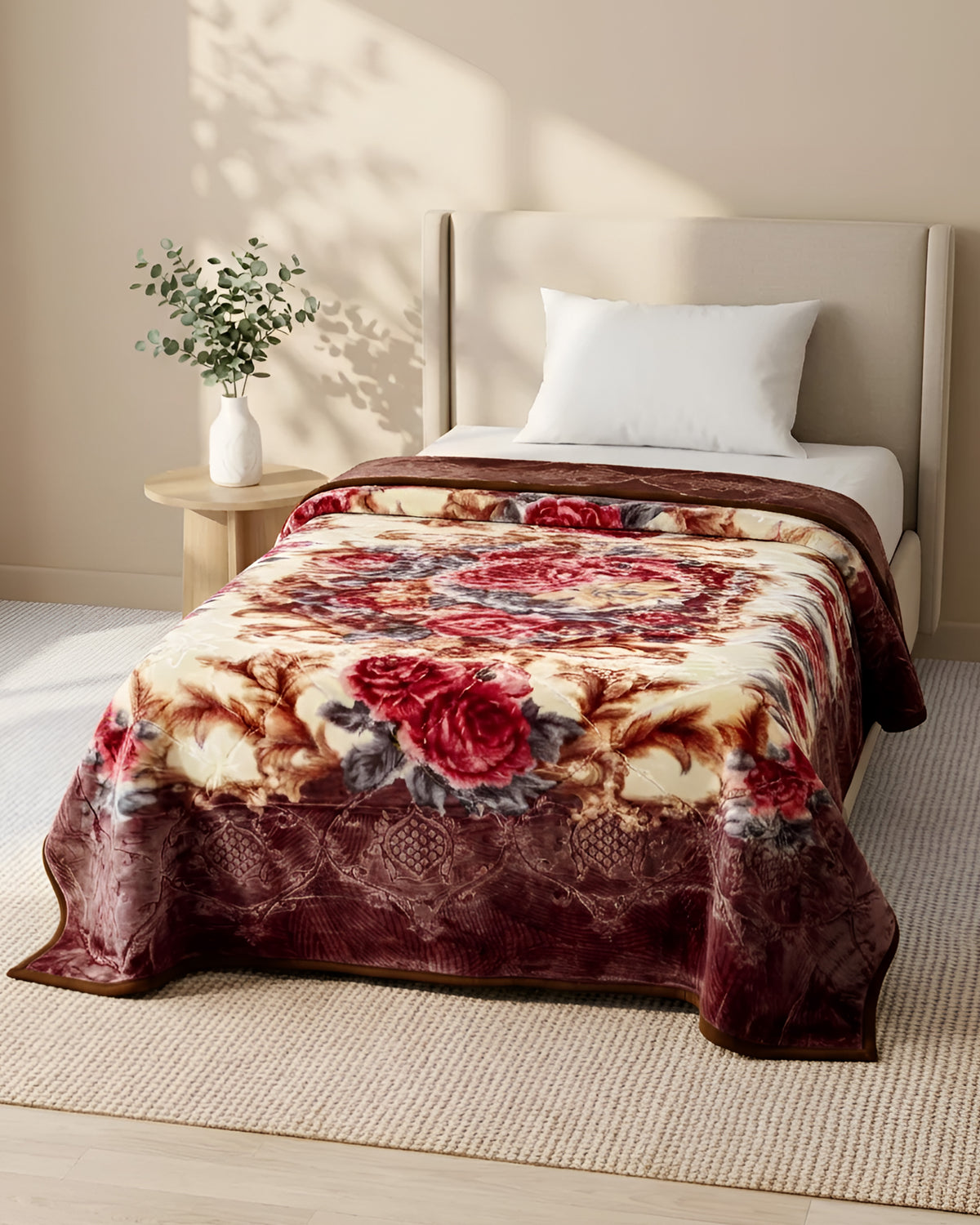 Emperor 2-Ply Single Bed 3 KG Blanket - Garnet