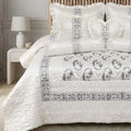 Ruby Silk 9 Piece Embroidered Bed Set - White Majesty
