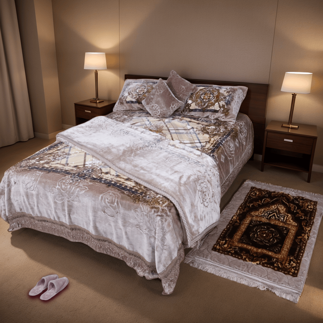 Buy Dreamers Cloudy Bridal Bed Set Pcs Sandy Beige| PlushMink