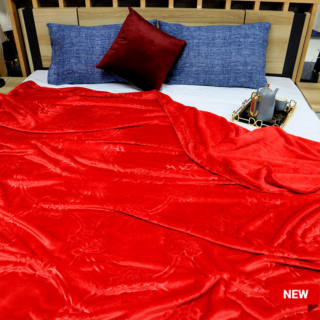 Mansion AC Blanket Flannel Double Bed-Red
