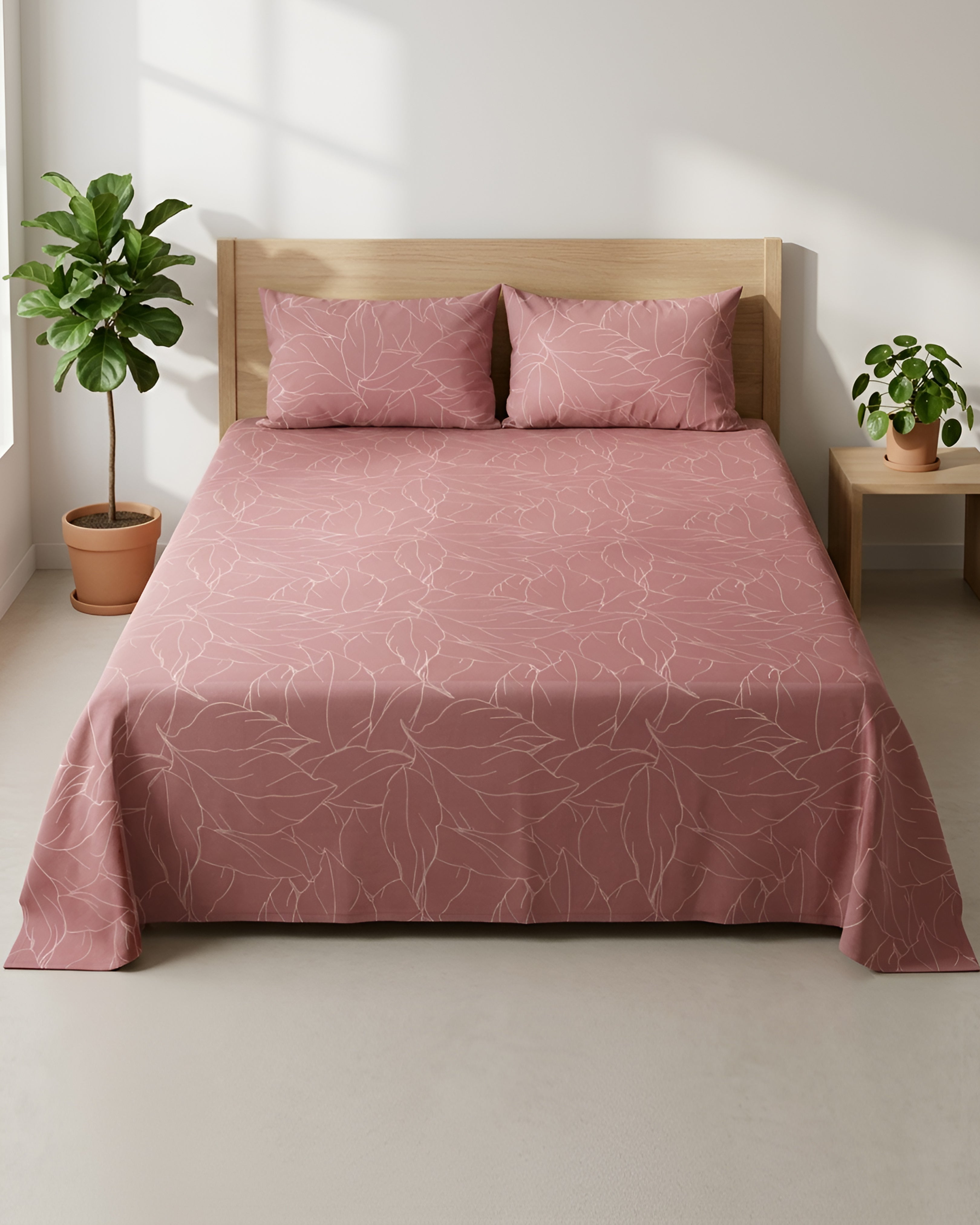 Rowan 100% Cotton Printed Bedsheet (Double Bed) | Alba Collection