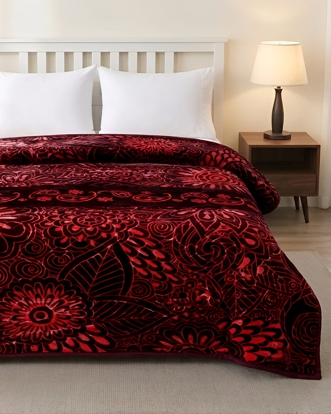 Moonlight Cloudy 4KG 2-Ply Double Bed Blanket- Saffron
