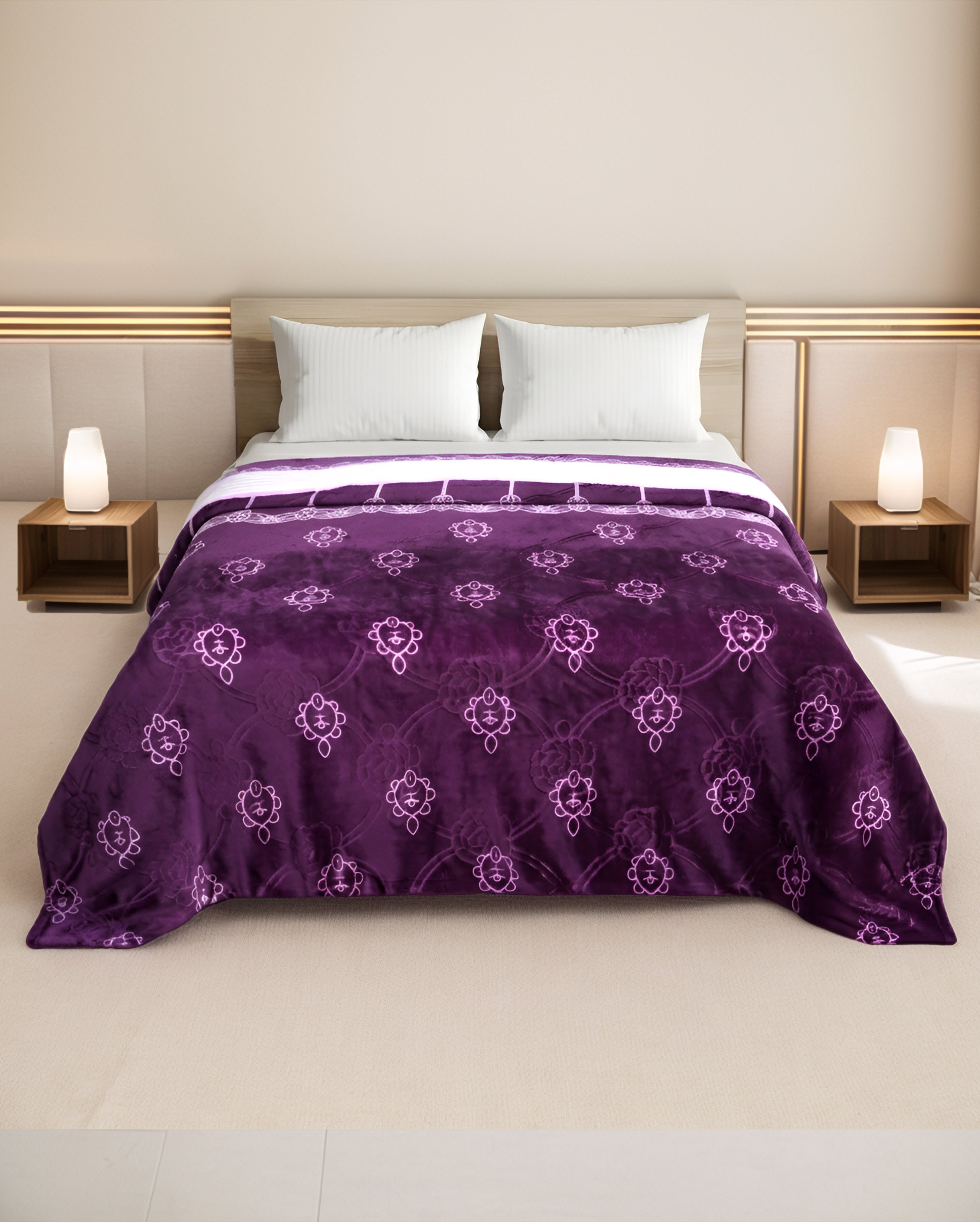 Supremo Flannel AC Blanket - Plum