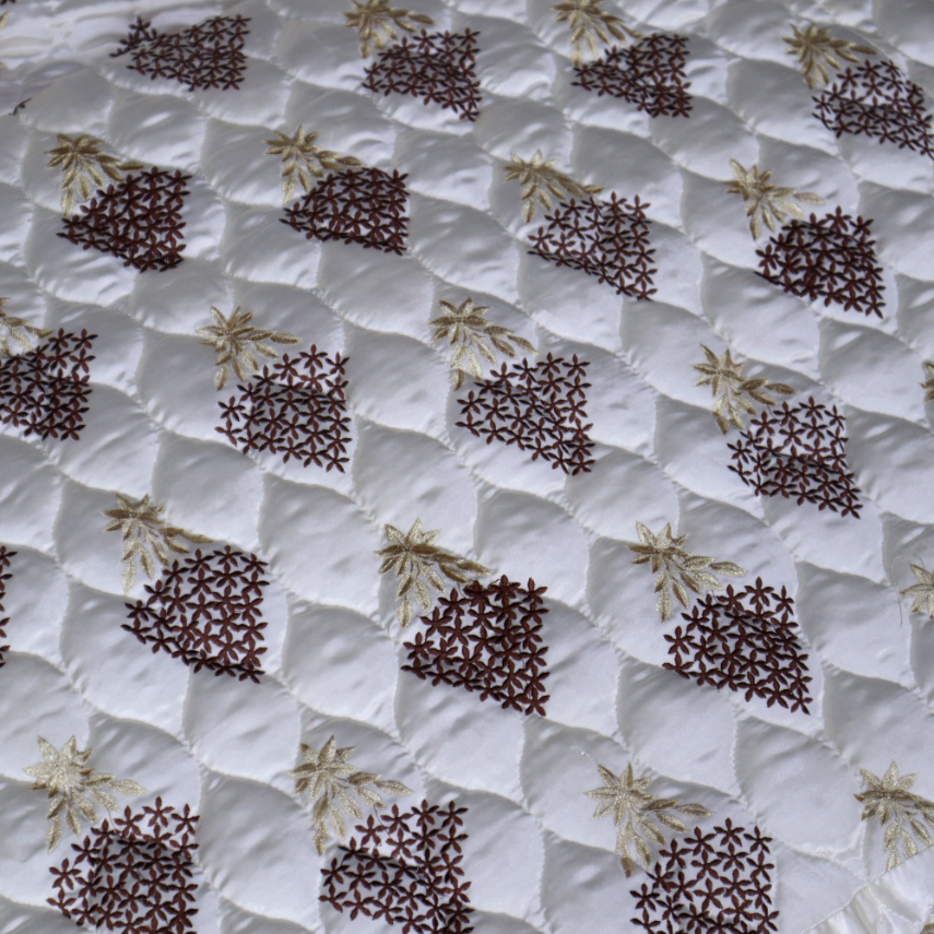 Ruby Silk 9 Pieces Embroidered Bed Set - Pearl Bliss