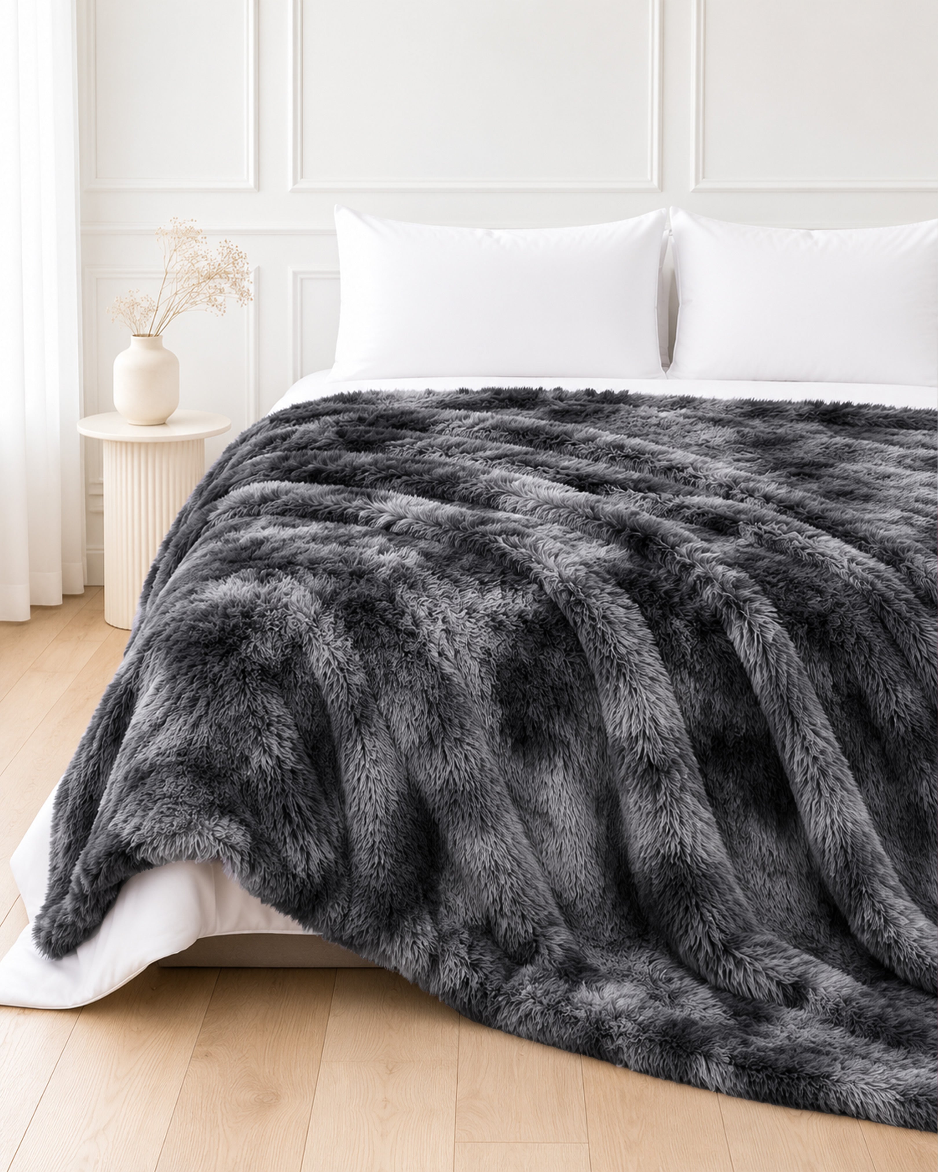Shaggy Throw Blanket - Grey