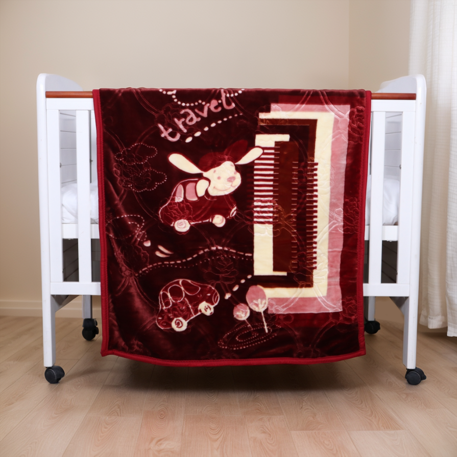 Royal Double Decker Baby Blanket - Deep Maroon