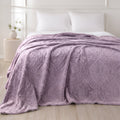 Sherpa Jacquard Throw Blanket - Lilac