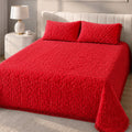Deluxe Mink 3 Pieces Bed Set- Red