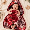 Precious 1-Ply Hood Baby Blanket - Burgundy
