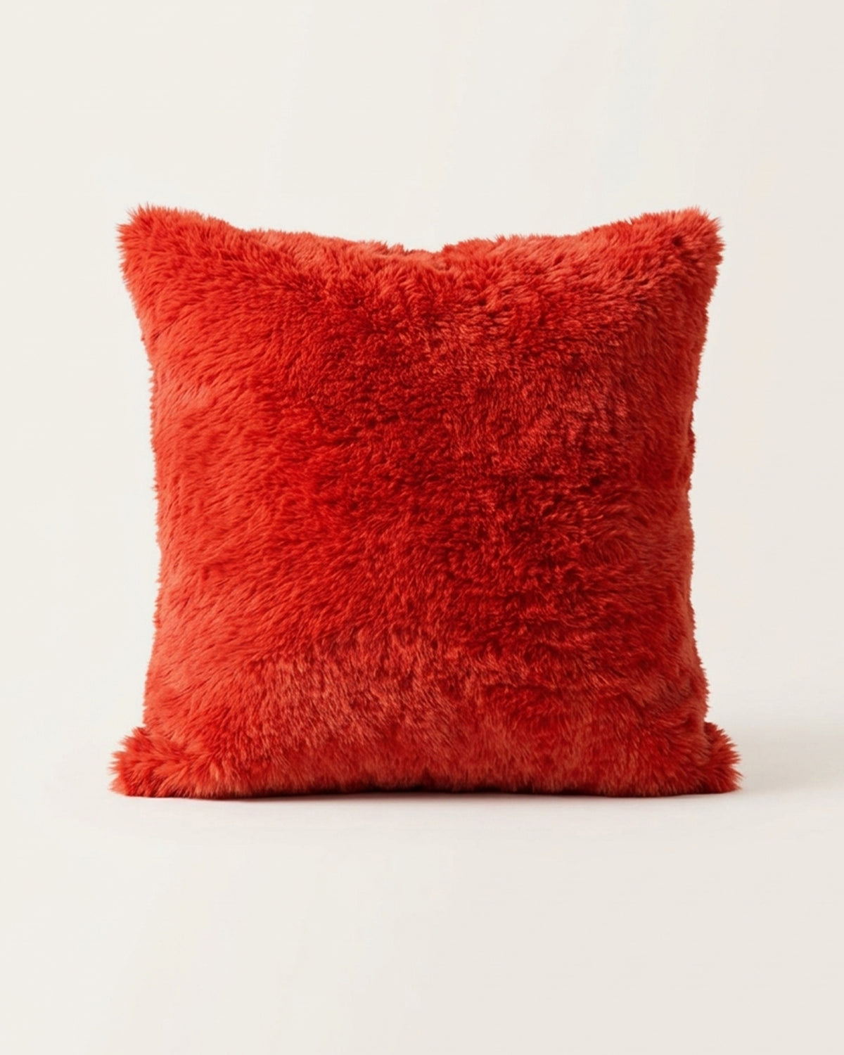 Shaggy Mink Cushion - Red