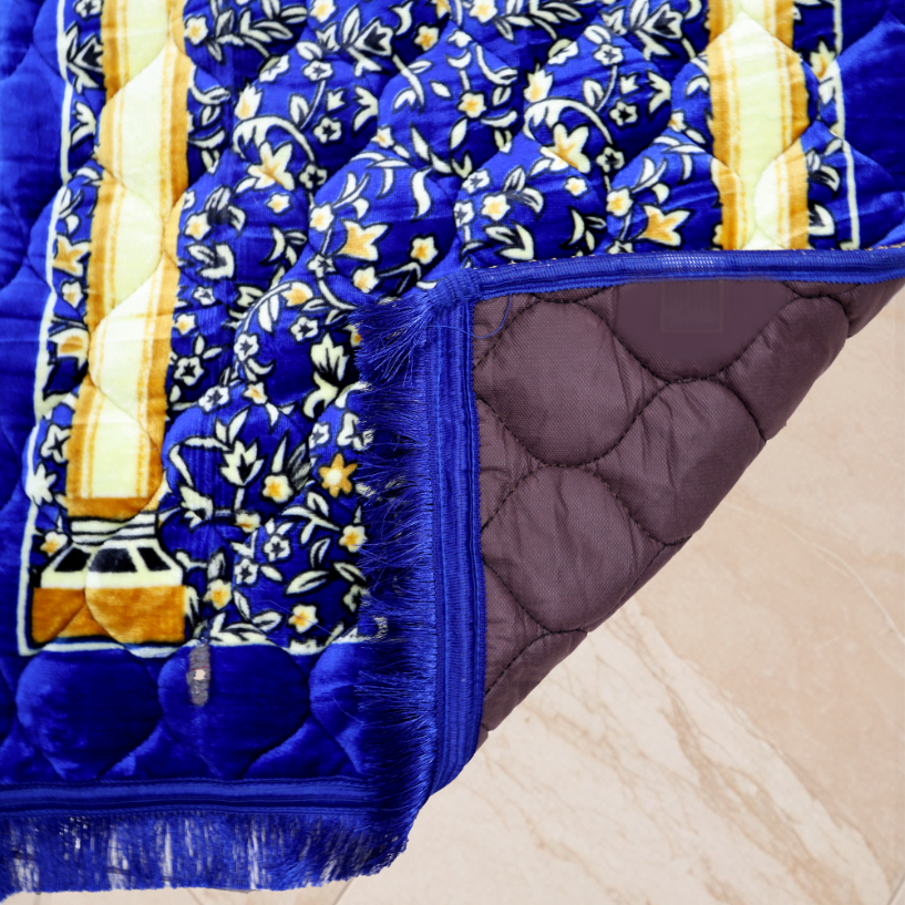 Kiswah Printed Prayer Mat-Deep Blue