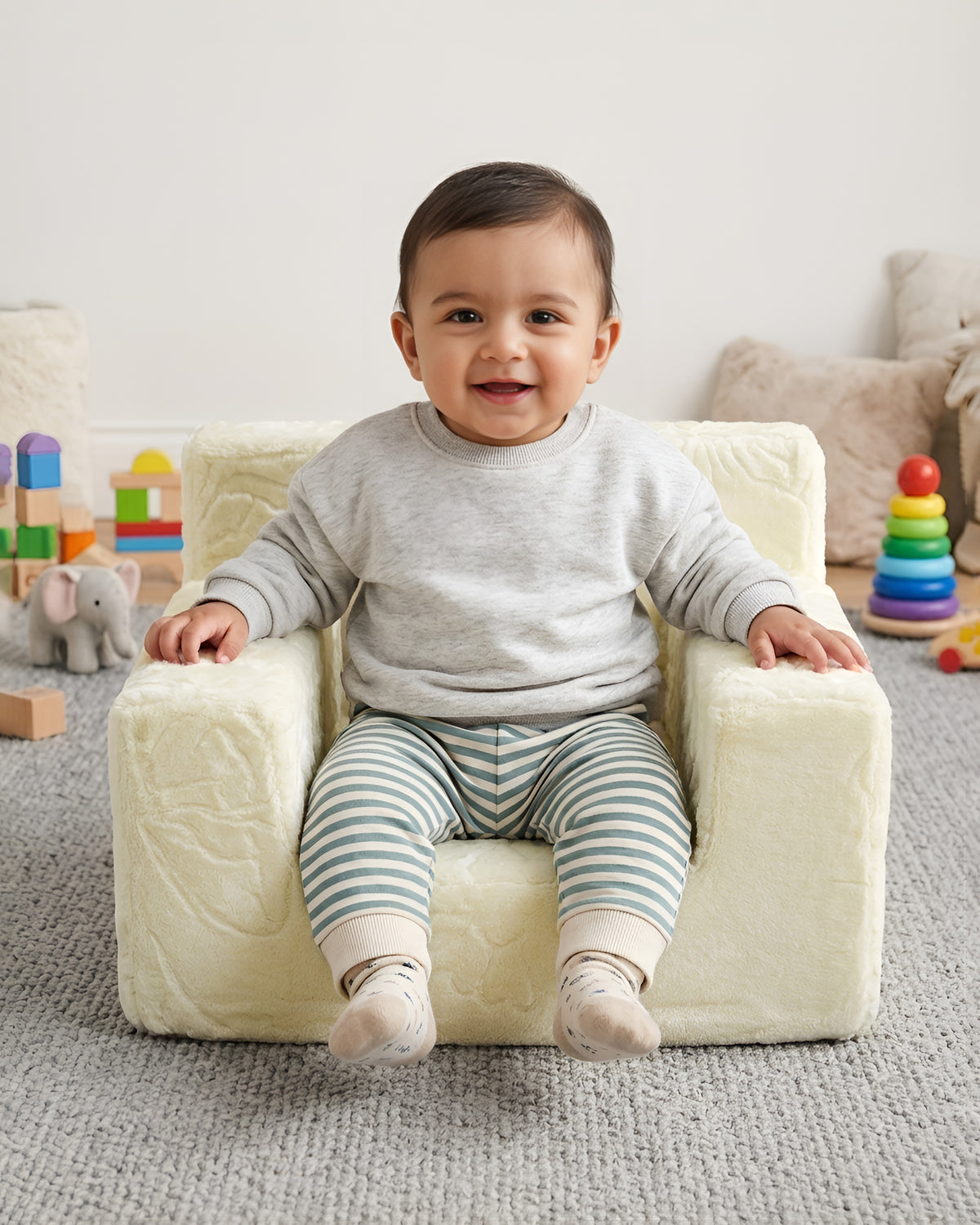 Little Lounger Baby Sofa - Cream
