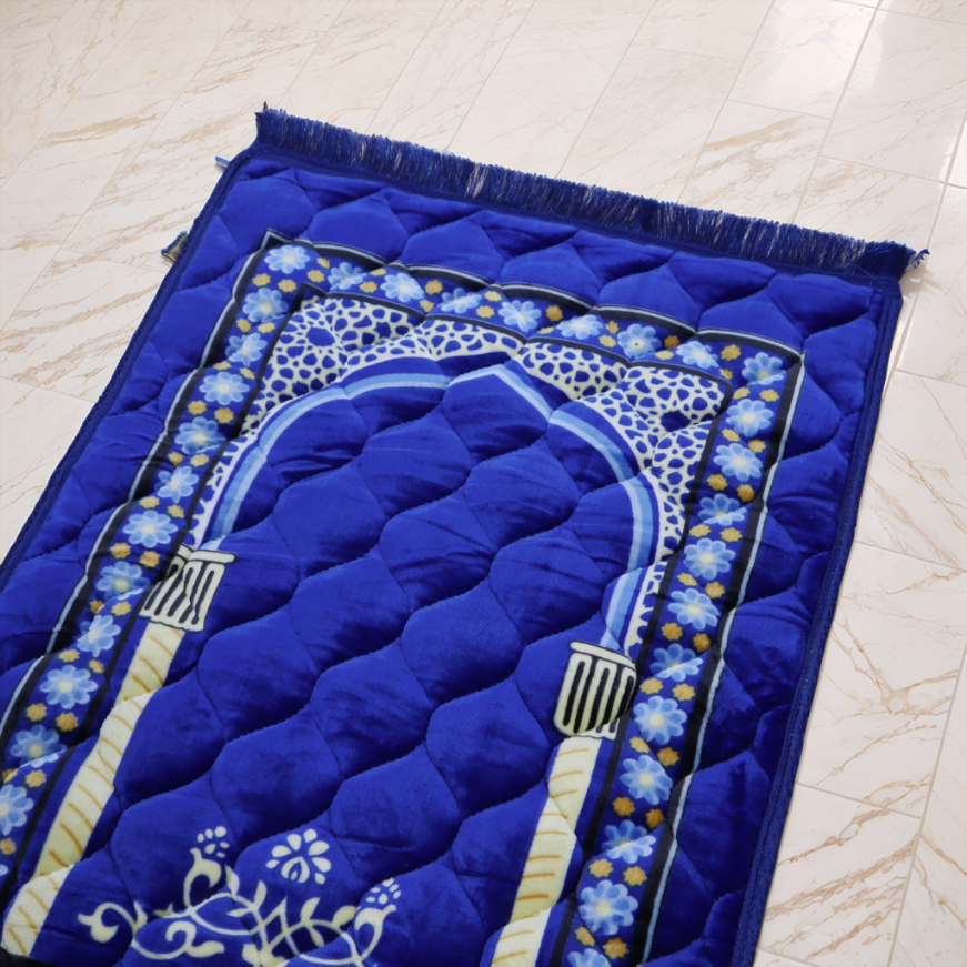 Kiswah Printed Prayer Mat-Indigo Blue
