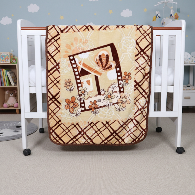 Tiny Tots Cot Baby Blanket - Biscotti