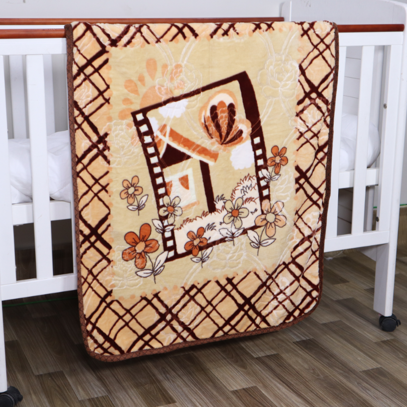 Tiny Tots Cot Baby Blanket - Biscotti