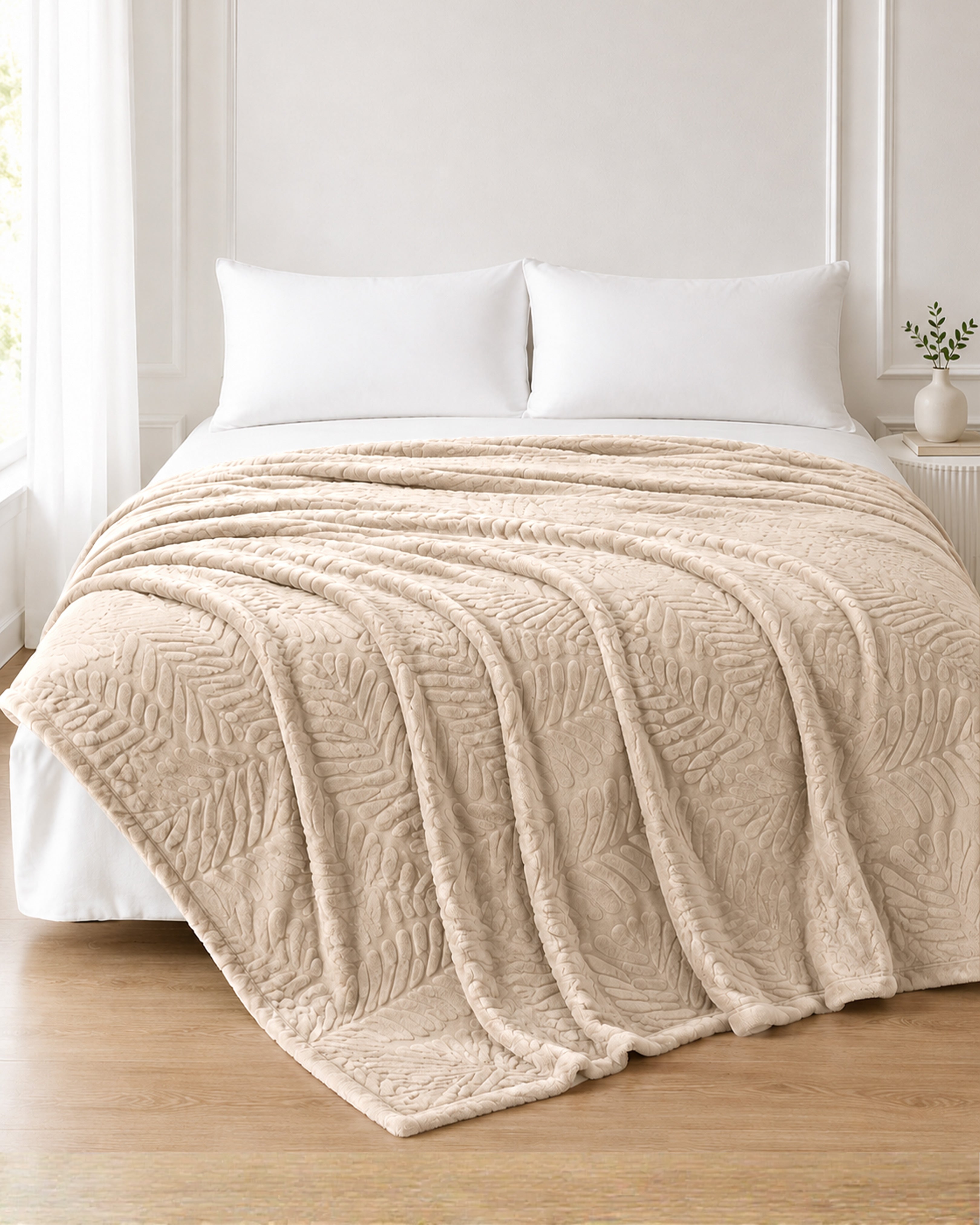 Rabbit Fur Throw Blanket - Cloud Dancer