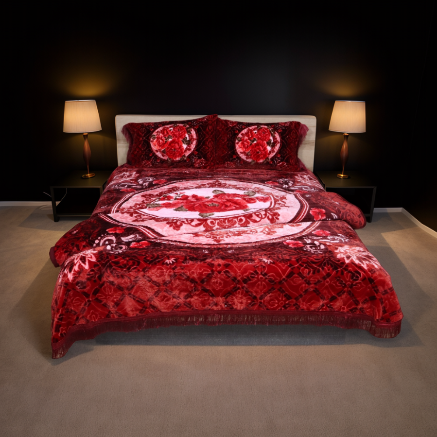 Twilight Marvell Bed Set 4 Piece-Rosy
