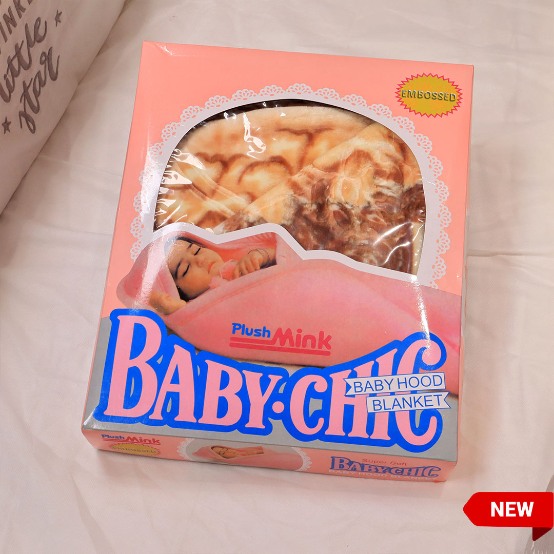 Baby Chic Baby Hood Blanket-Powder Pink