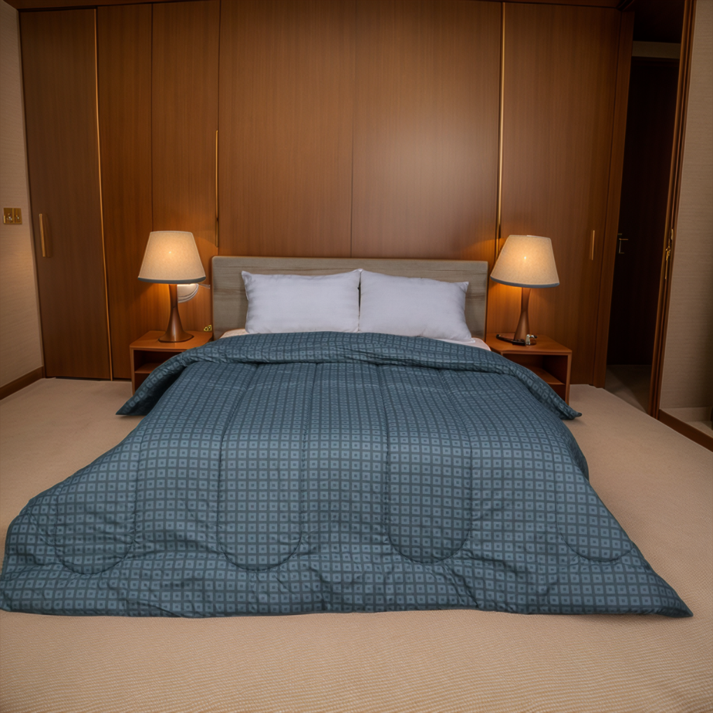 Printed King Bed Comforter - Leaf Grid