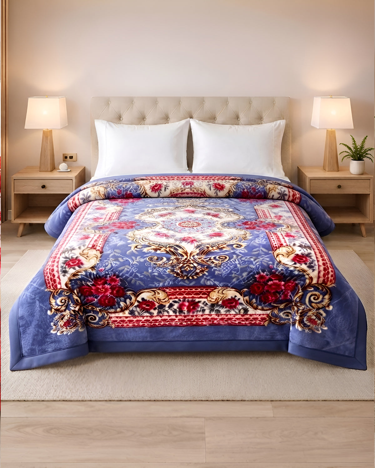 Super Duper 5KG 2-Ply Double Bed Blanket - Blue