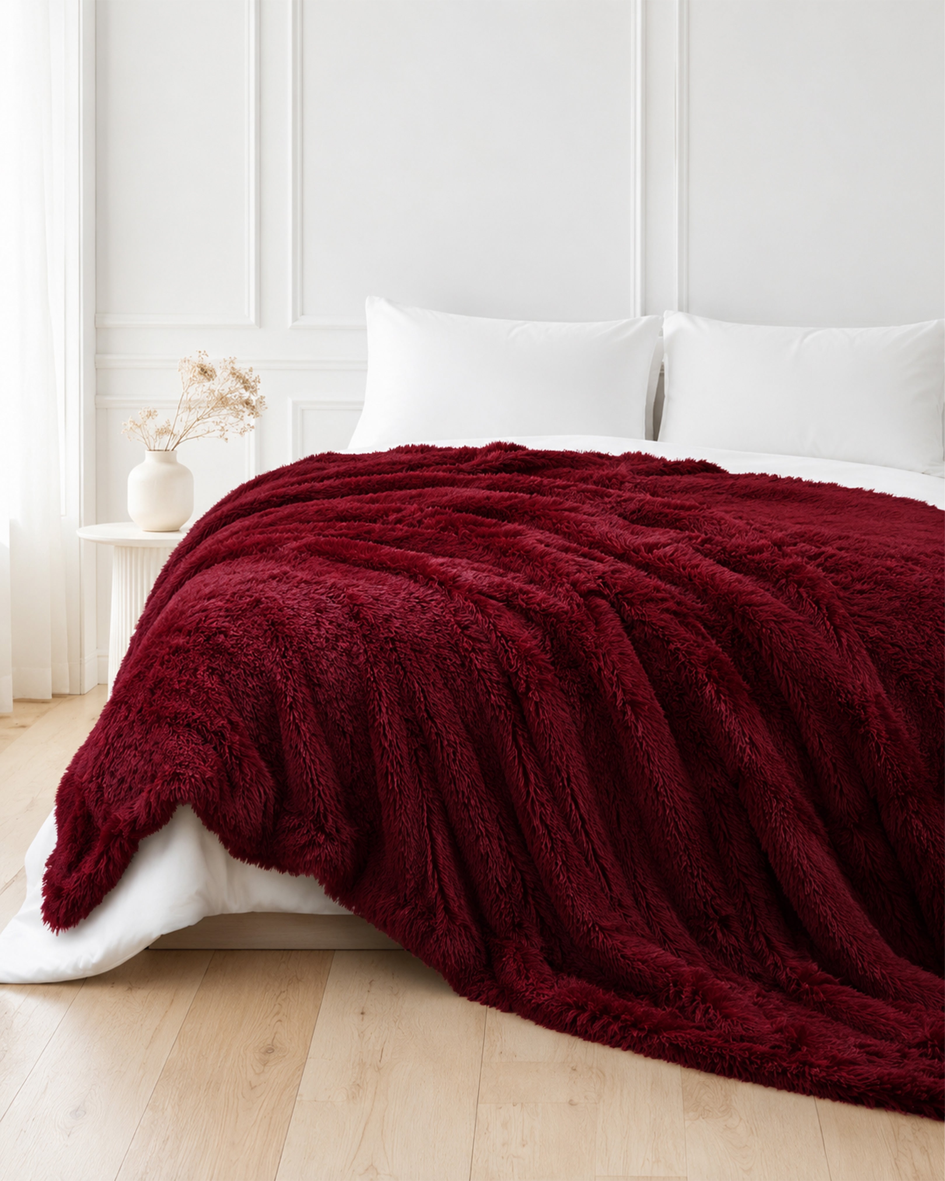 Shaggy Throw Blanket - Maroon