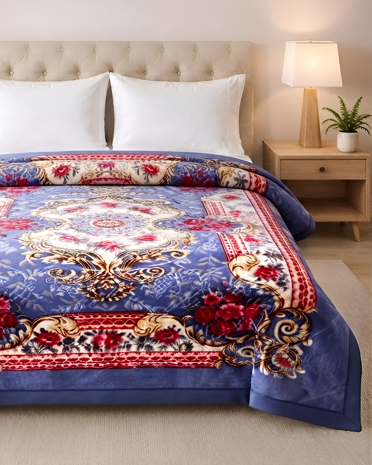 Super Duper 5KG 2-Ply Double Bed Blanket - Blue