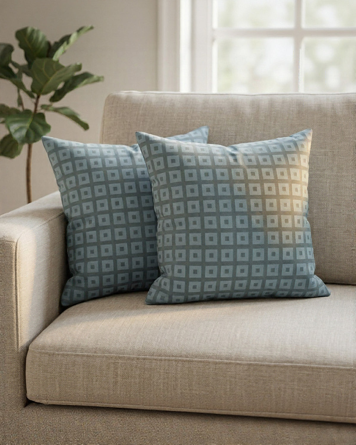 Pack of Printed Cushion Covers-Grid