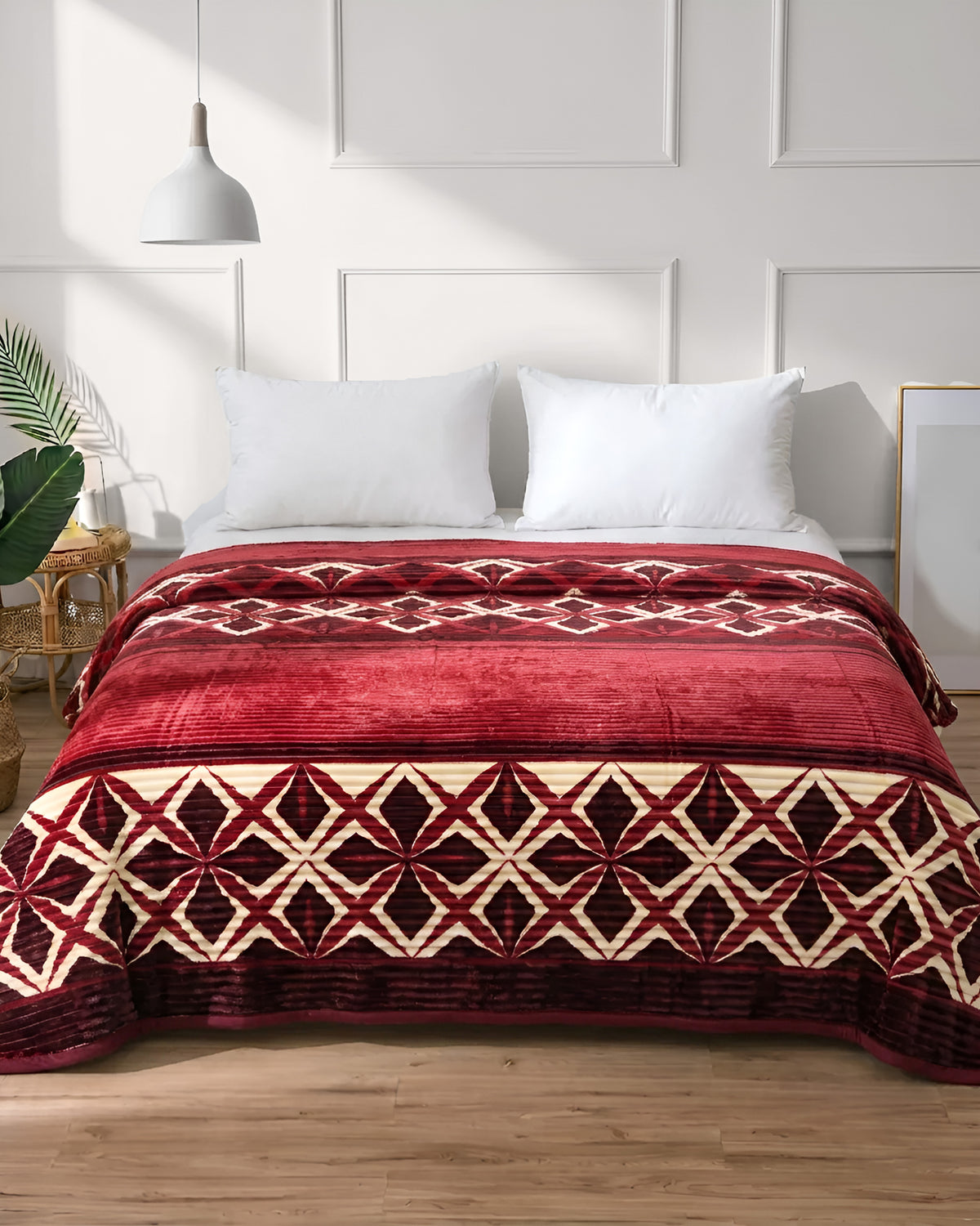Nova Ribbed Throw Blanket - Ruby