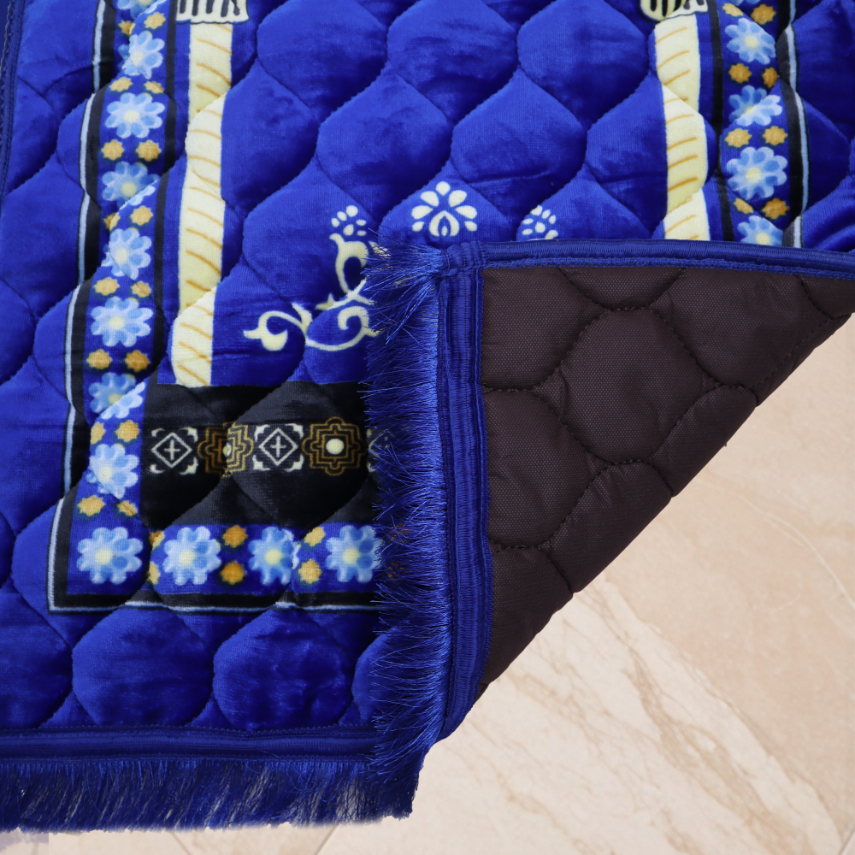 Kiswah Printed Prayer Mat-Indigo Blue