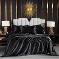 Silk Satin Duvet Set Black