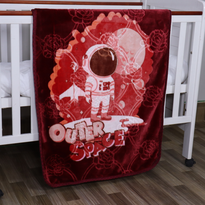 Tiny Tots Cot Cloudy Baby Blanket- Deep Red