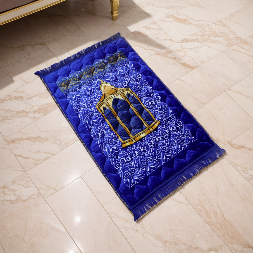 Kiswah Printed Prayer Mat-Regal Blue