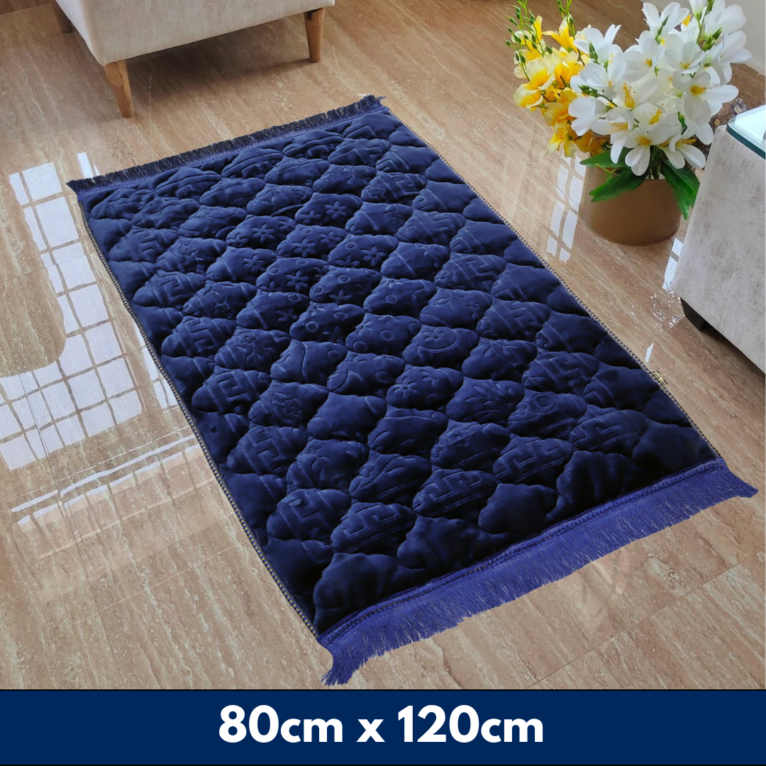 Mughal Janamaz Prayer Mat- Navy Blue